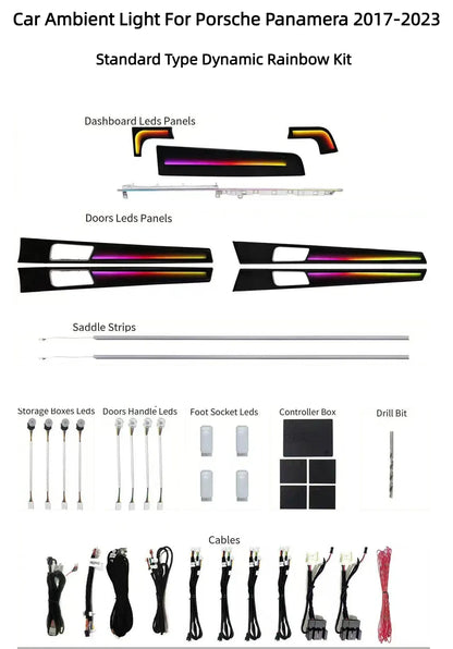 Kit éclairage LED d’ambiance intérieur pour Porsche Panamera (2017-2023) – vue 7 – NOVADOMIO
