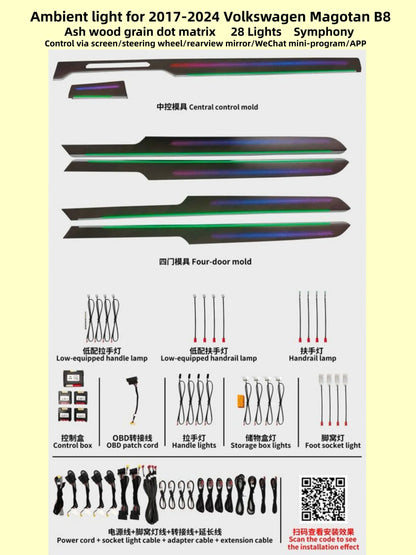 Kit éclairage LED d’ambiance intérieur pour Passat B8 (2017-2023) – vue 7 – NOVADOMIO