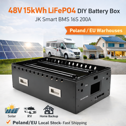 Boîtier batterie DIY LiFePO4 48 V 15 kWh compatible JK BMS