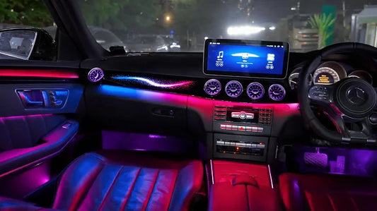 Kit éclairage LED d’ambiance intérieur pour Mercedes-Benz E-Class (W212 – RHD – vue 2 – NOVADOMIO