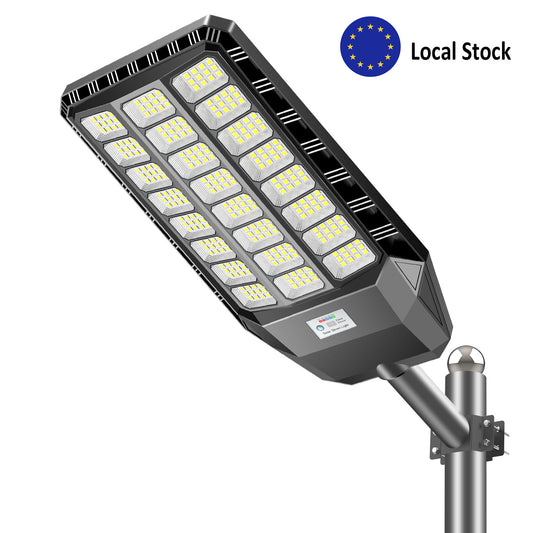 Lampadaire solaire 20 Ah LiFePO4 avec détecteur et télécommande