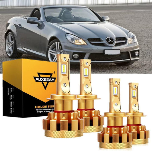 pour 2009-2016 Mercedes-Benz SLK300 avec Halogen Headlamps F-16 Plus série Built-in Canbus Ampoules LED High Low Beam Bundle