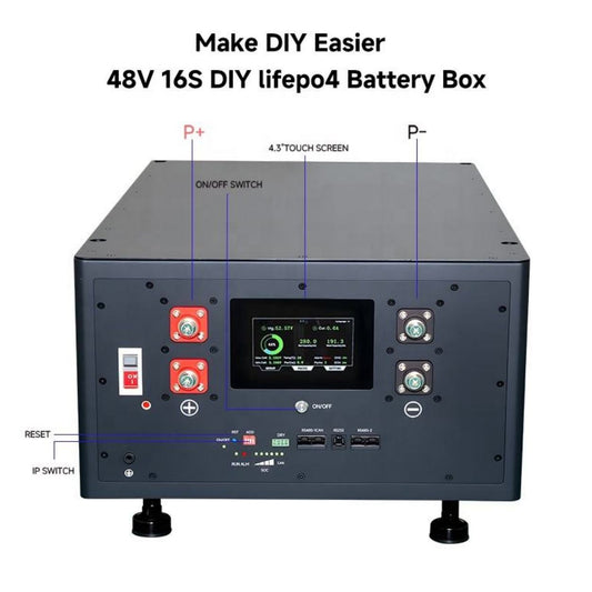 Boîtier DIY LiFePO4 16S 48/51,2 V avec écran tactile 4,3″