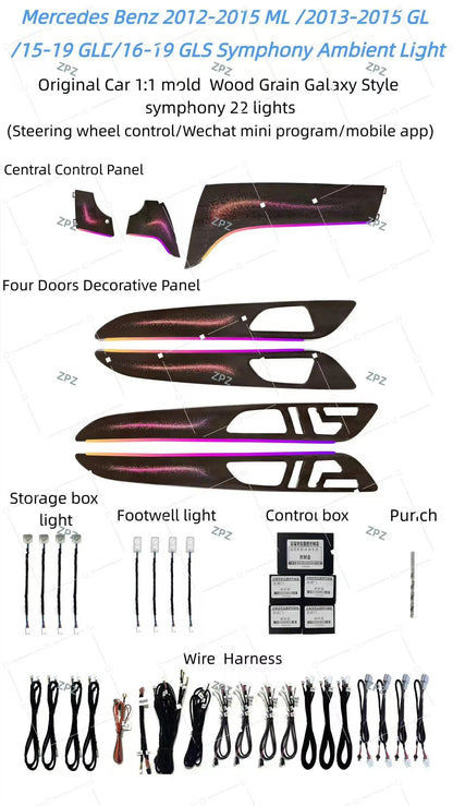 Kit éclairage LED d’ambiance intérieur pour Mercedes-Benz ML GL GLE GLS W166 – vue 2 – NOVADOMIO