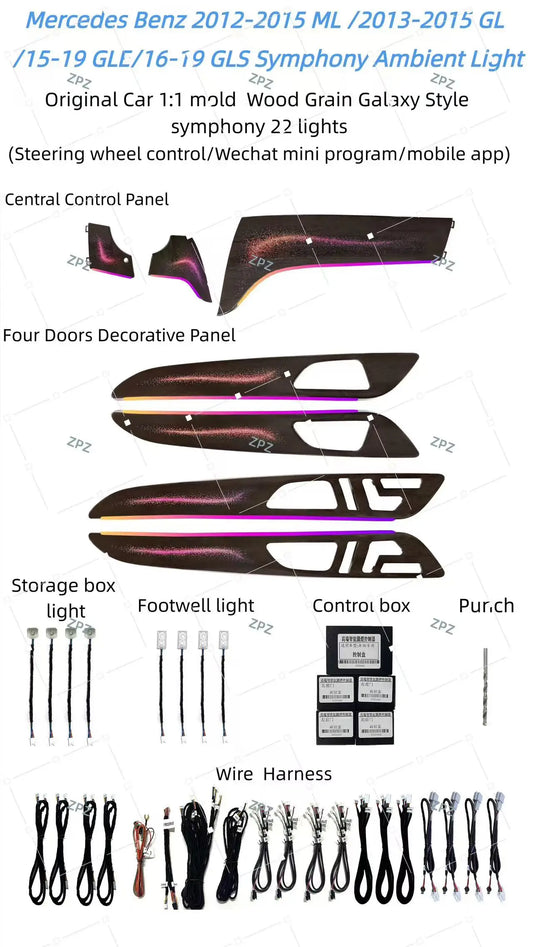 Kit éclairage LED d’ambiance intérieur pour Mercedes-Benz ML GL GLE GLS W166 – vue 2 – NOVADOMIO