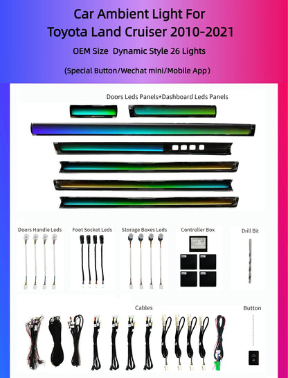 Kit éclairage LED d’ambiance intérieur pour Toyota Land Cruiser Landcruiser LC200 (2010-2021) – vue 2 – NOVADOMIO