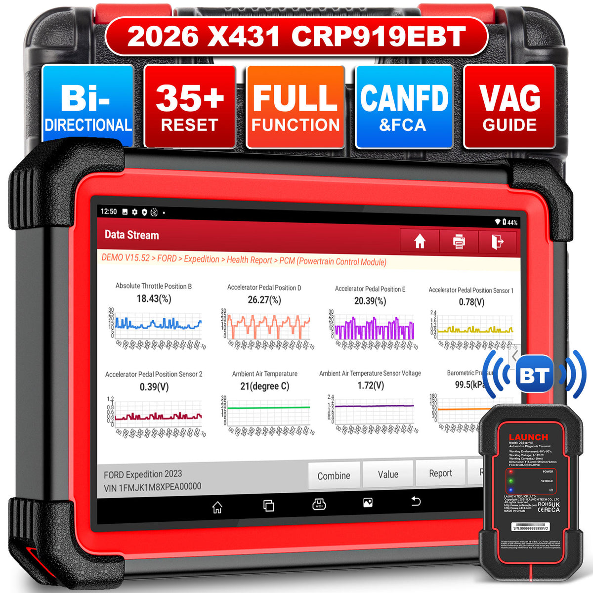 LAUNCH X431 CRP919E BT – Valise diagnostic CAN FD et DoIP