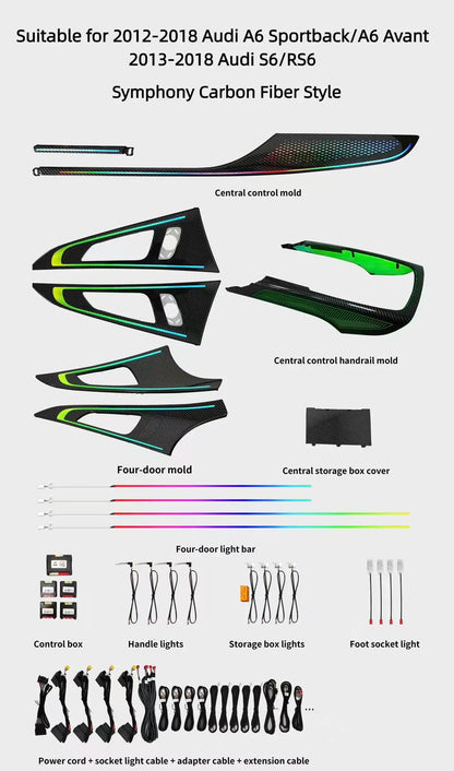 Kit éclairage LED d’ambiance intérieur pour Audi A6 C7 (2012-2013) – vue 7 – NOVADOMIO