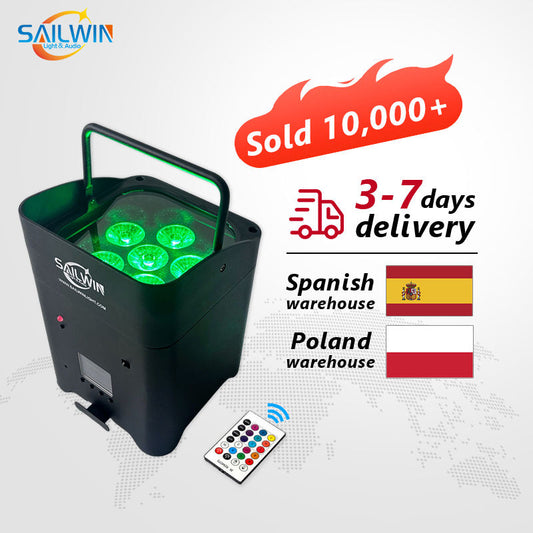 Sailwin 6×18 W RGBAW+UV – Projecteur LED sur batterie – Lot de 2 projecteurs