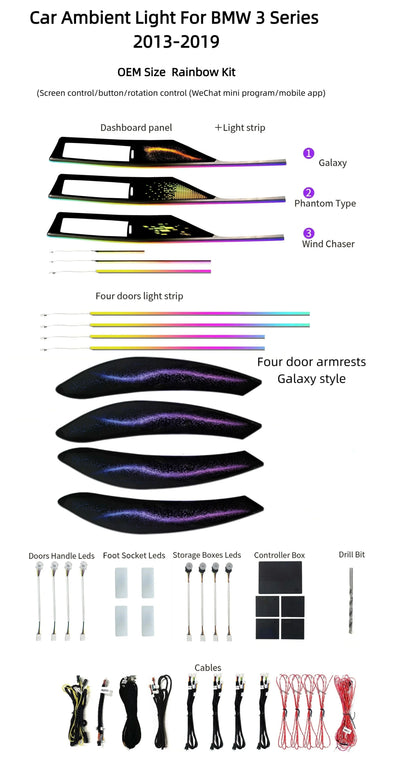 Kit éclairage LED d’ambiance intérieur pour BMW 3 Series F30 F34 F35 4 Series F32 F33 F36 (2014-2019) – vue 10 – NOVADOMIO