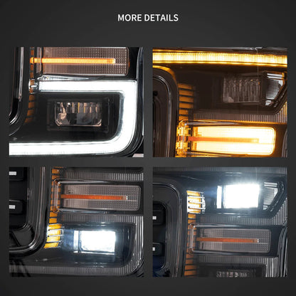 LED bloc optique avant projecteur double faisceau avec Start-up Animation noir/chromé pour 2018–2020 Ford F150 13th Gen – vue