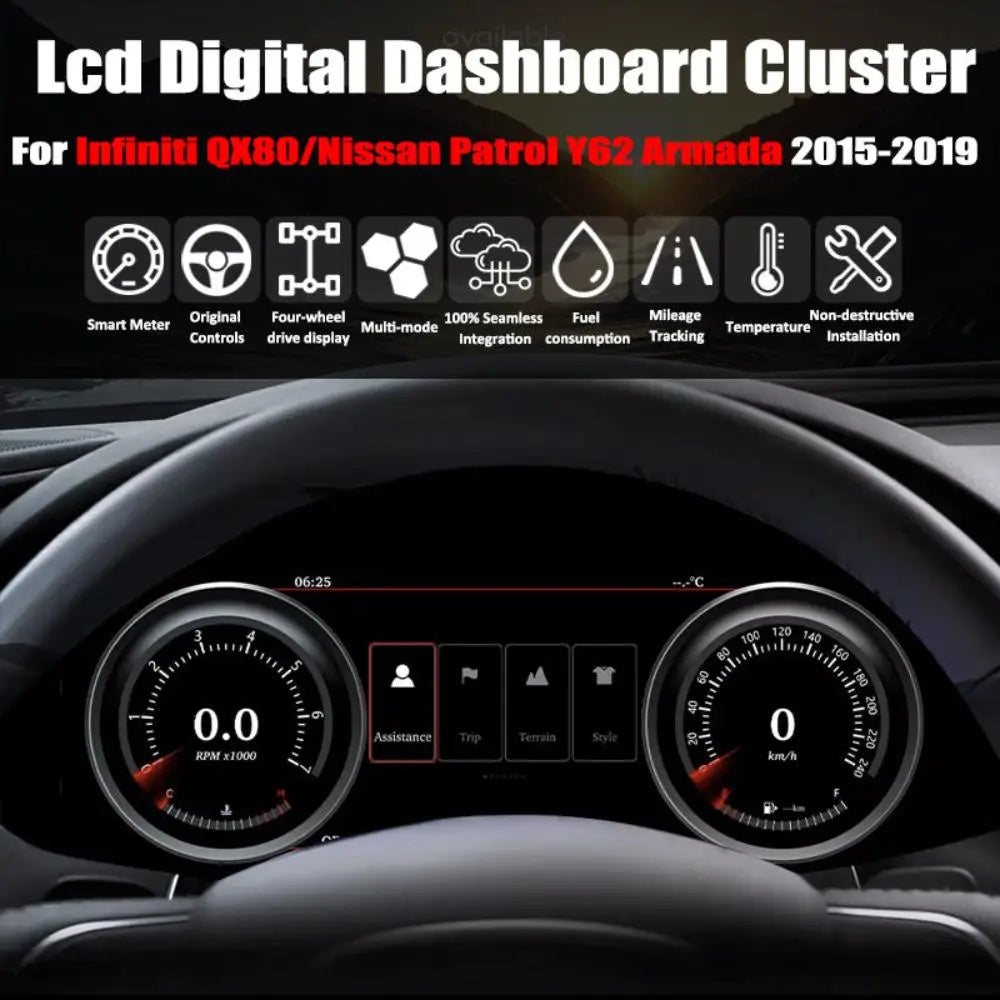 Virtual Cockpit Infiniti / Nissan QX80 / Patrol Y62 / Armada 2015-2019 LCD 12,3″ – NOVADOMIO