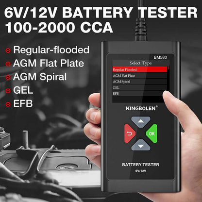 Testeur de batterie KINGBOLEN BM580 – 6 V et 12 V – vue 3 – NOVADOMIO