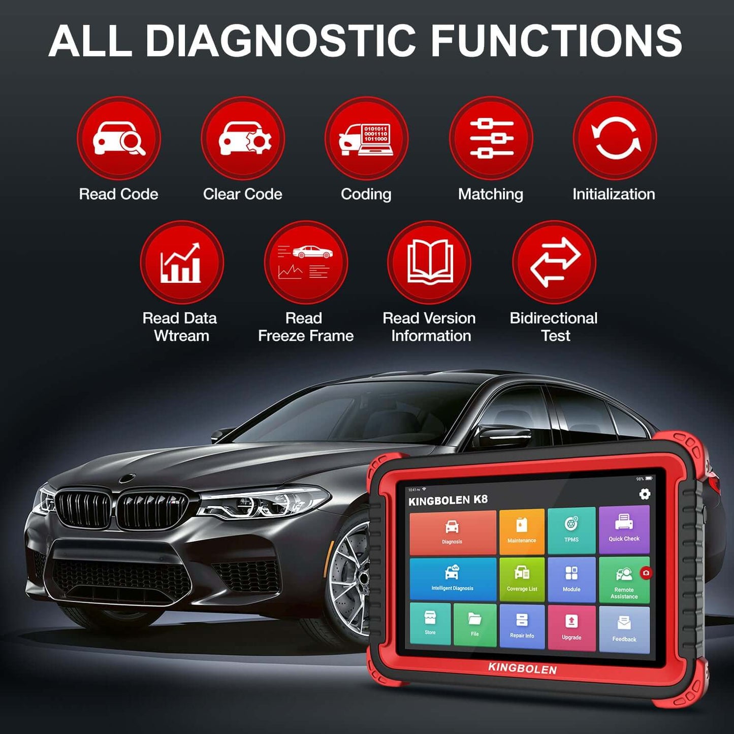 Valise diagnostic KINGBOLEN K8 – Codage ECU et tests bidirectionnels – image produit 6 | NOVADOMIO