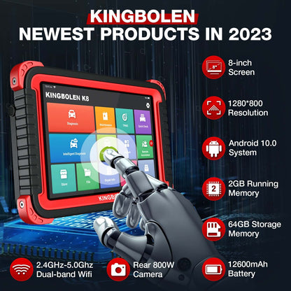 Valise diagnostic KINGBOLEN K8 – Codage ECU et tests bidirectionnels – vue 7 – NOVADOMIO