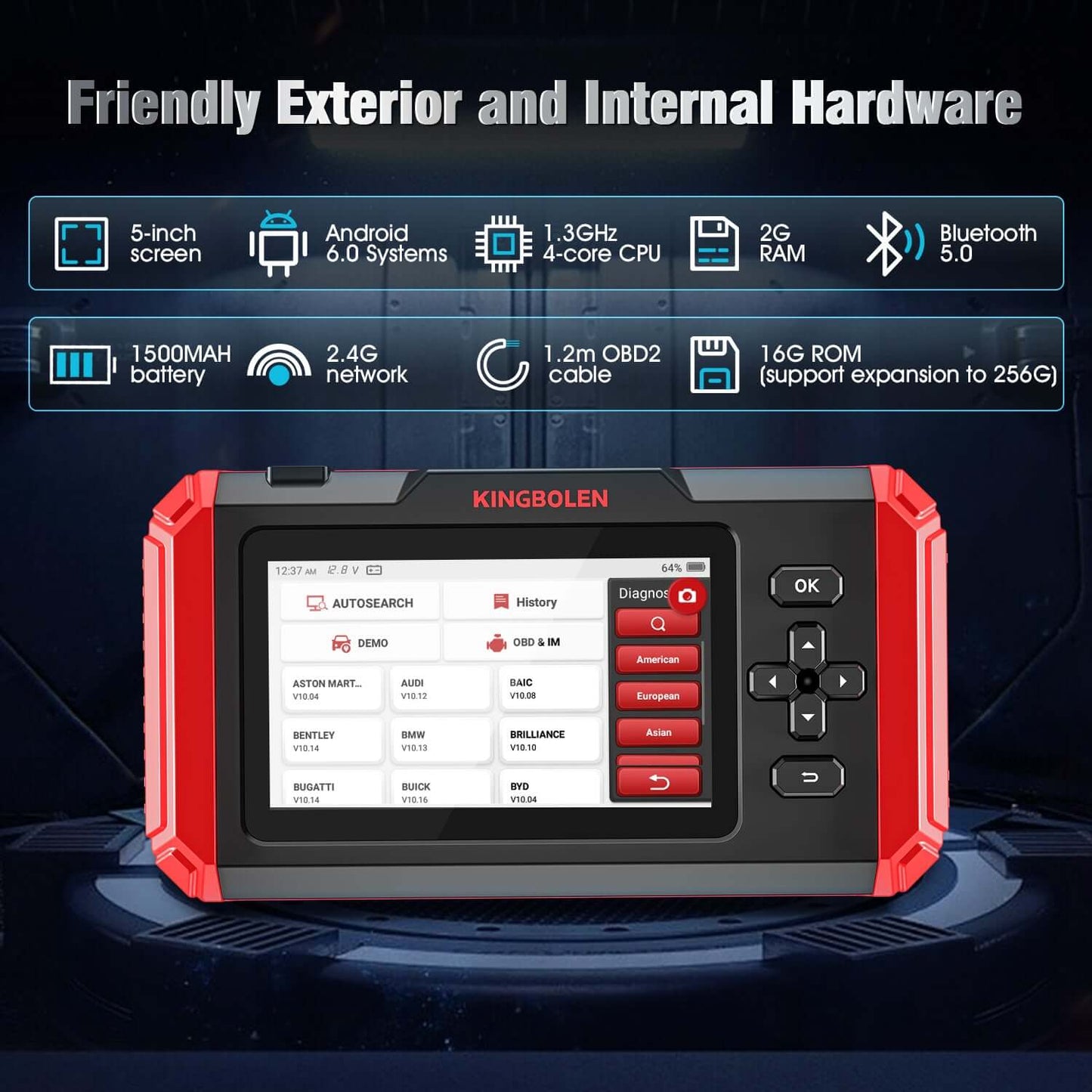 Valise diagnostic KINGBOLEN S500, S600 ou S800 – 4 systèmes – image produit 8 | NOVADOMIO