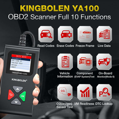 Lecteur de code OBD2 KINGBOLEN YA100 – Diagnostic moteur – vue 2 – NOVADOMIO