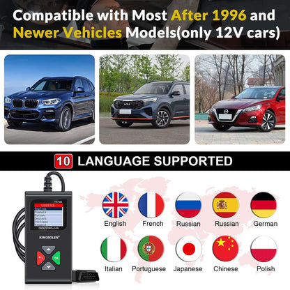Lecteur de code OBD2 KINGBOLEN YA100 – Diagnostic moteur – vue 7 – NOVADOMIO