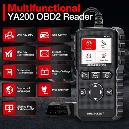 Lecteur de code OBD2 KINGBOLEN YA200 – Scanner automobile – vue 2 – NOVADOMIO