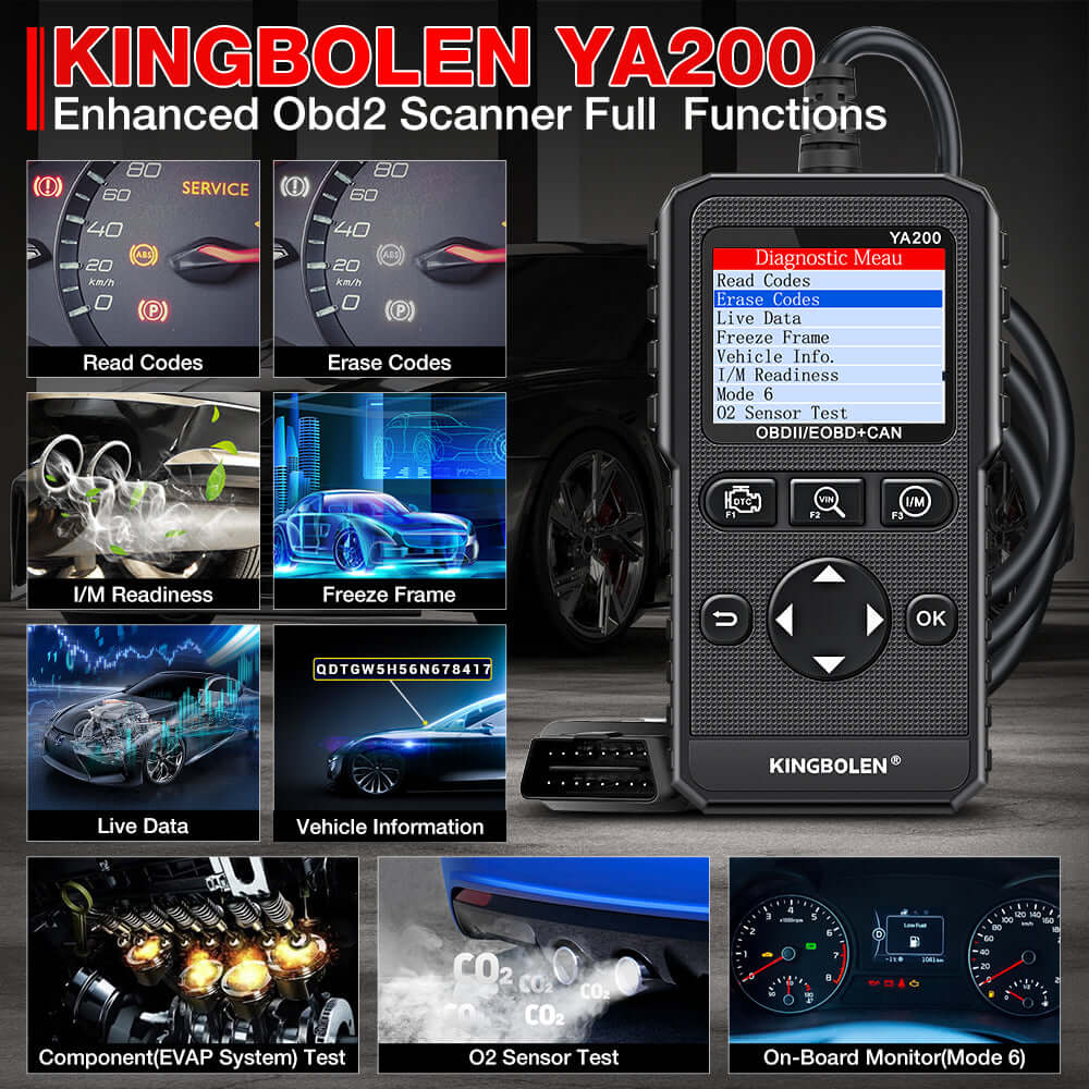 Lecteur de code OBD2 KINGBOLEN YA200 – Scanner automobile – image produit 3 | NOVADOMIO