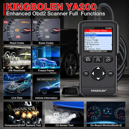 Lecteur de code OBD2 KINGBOLEN YA200 – Scanner automobile – vue 3 – NOVADOMIO