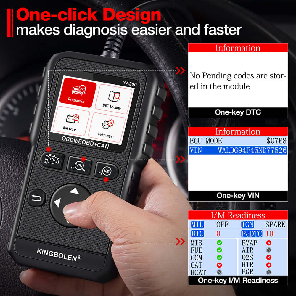 Lecteur de code OBD2 KINGBOLEN YA200 – Scanner automobile – image produit 6 | NOVADOMIO