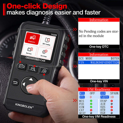 Lecteur de code OBD2 KINGBOLEN YA200 – Scanner automobile – vue 6 – NOVADOMIO