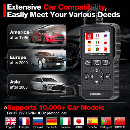 Lecteur de code OBD2 KINGBOLEN YA200 – Scanner automobile – vue 8 – NOVADOMIO