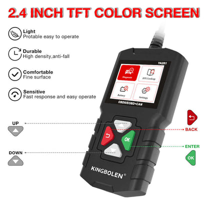 Lecteur de code OBD2 KINGBOLEN YA201 – 10 modes OBD2 – vue 6 – NOVADOMIO