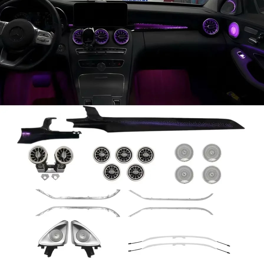 Panneaux LED d’ambiance Mercedes W205 X253 2015–2021 – 64 couleurs – photo 1