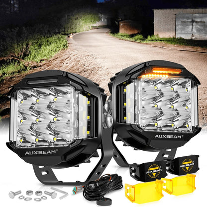 V-MAX série | 5″ 168 W 16 440 lm faisceau combiné éclairage latéral LED rond projecteurs LED compacts avec orange DRL