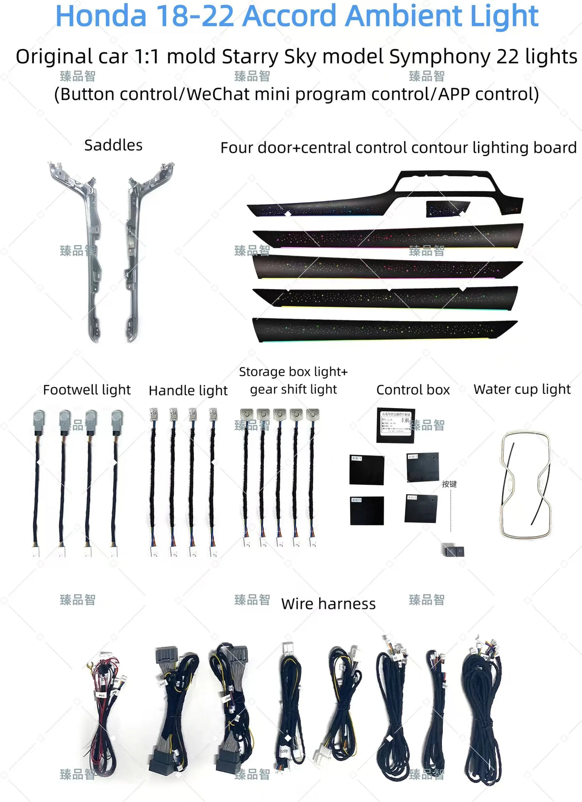 Kit LED d’ambiance Honda Accord 10 2018–2022 – Galaxy – photo 2