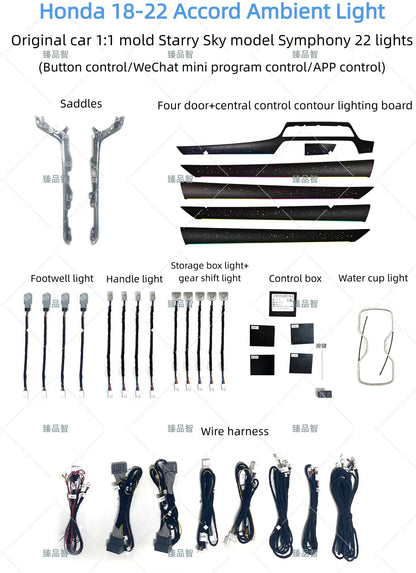 Kit LED d’ambiance Honda Accord 10 2018–2022 – Galaxy – photo 2