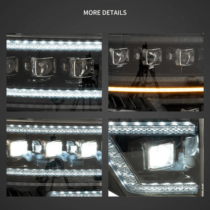 LED bloc optique avant Matrix Projector noir pour 2009–2014 Ford F150 12th Gen modèles – vue 7 – NOVADOMIO