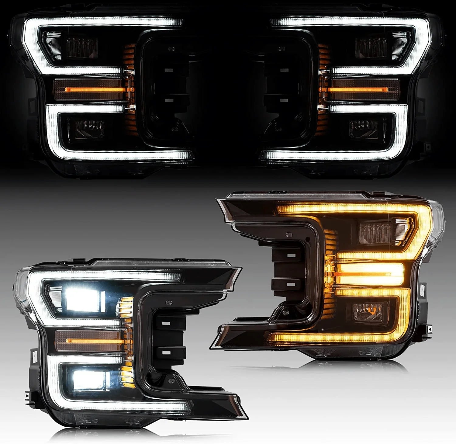 LED bloc optique avant Dual Beam Projector avec Start-up Animation noir/Chrome pour 2018-2020 Ford F150 13th Gen – vue 11