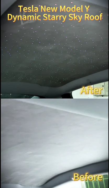 Pare-soleil ciel étoilé Tesla Model Y 2025–2026 – fibre optique – photo 4