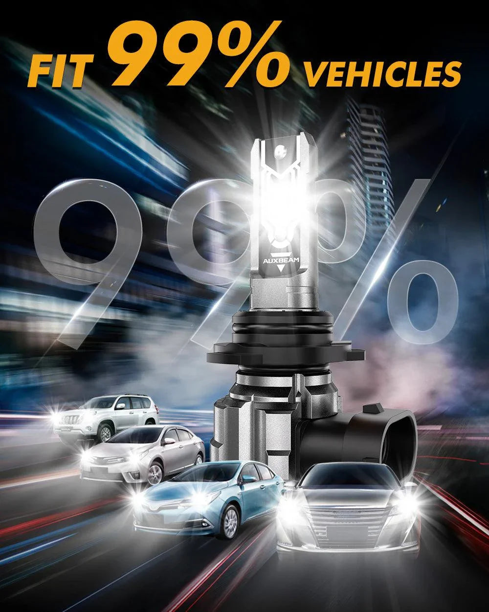 9006 HB4 LED Fog Light/DRL Bulbs 50W 10000LM 6500K blanc froid Q5 série – 2 ampoules – vue 7