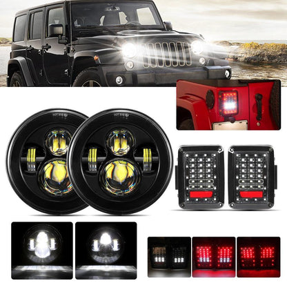 7″ LED phare de remplacement & LED Smoke feu arrière Brake Reverse clignotant Lamp pour Jeep Wrangler JK – NOVADOMIO