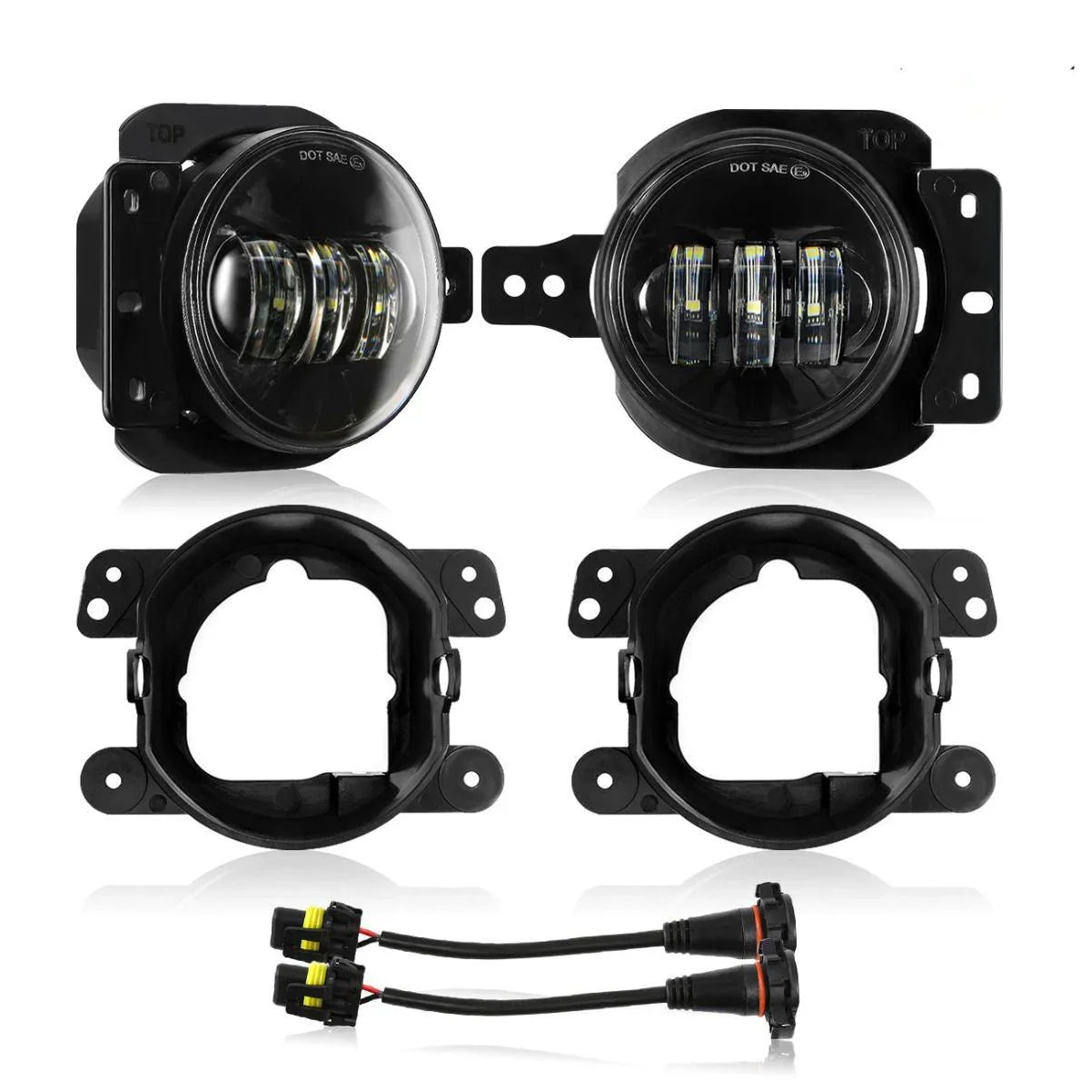 (2pcs/set) 4 Inch Round LED Fog Lamps avec 2 Brackets pour 2018 2019 2020 Jeep Wrangler JL JLU Jeep Gladiator JT – vue 7