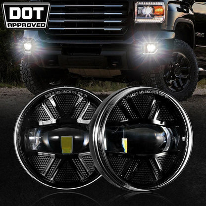 Lot de 2 48 W LED antibrouillards homologation DOT pour 2007–2013 GMC Sierra 1500 / 2007–2014 Sierra 2500HD 3500HD (noir)