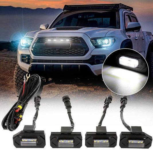 (4pcs/set) LED Front Grille Lights lumière blanche pour Toyota Tacoma 2020-2021 TRD Off Road/TRD Sport (Smoked Shell)