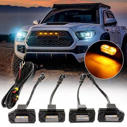 Lot de 4 LED avant feux de calandre orange éclairage pour Toyota Tacoma 2020–2021 TRD tout-terrain/TRD Sport (boîtier fumé)