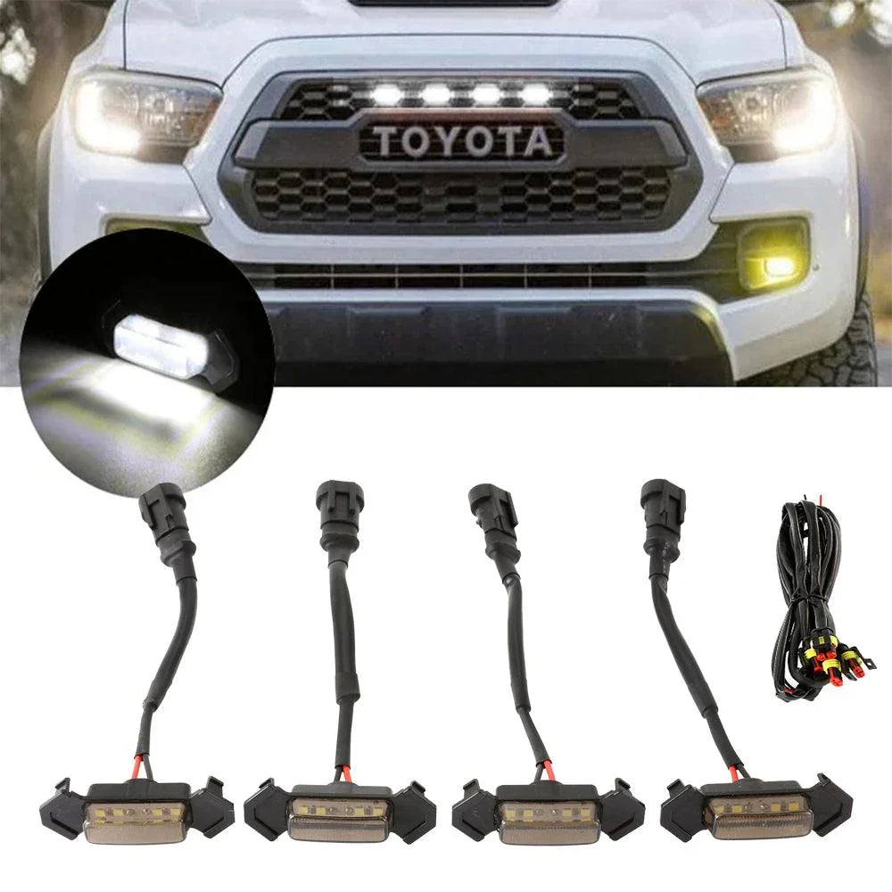 LED Front Hood Grille Light lumière blanche Retrofit avec Wiring Harness pour Toyota Tacoma 2016-2021 TRD PRO
