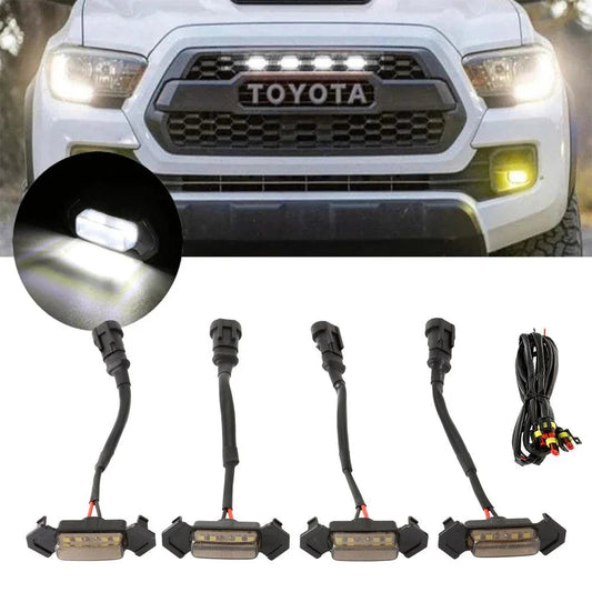 LED Front Hood Grille Light lumière blanche Retrofit avec Wiring Harness pour Toyota Tacoma 2016-2021 TRD PRO