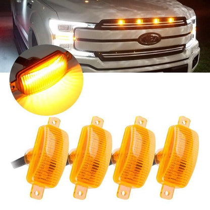 Lot de 4 LED avant feux de calandre de capot style Raptor orange éclairage pour pick-up tout-terrain SUV (orange Shell/
