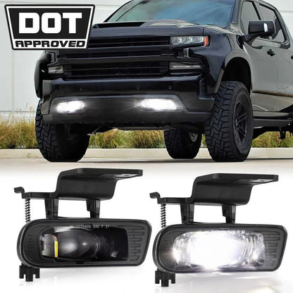 Lot de 2 60 W homologation DOT LED antibrouillards pour Chevrolet Silverado 1500/2500 1999 2000 2001 2002, 1500HD/2500HD/3500