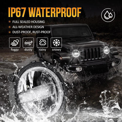 Lot de 2 9″ 120 W homologation DOT phares LED avec anneau Halo DRL & High feux de croisement pour 2018–2021 Jeep JL JLU