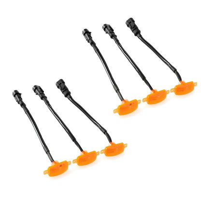 Lot de 3 LED avant feux de calandre style Raptor orange éclairage pour Chevrolet Silverado 1500 2016–2021 (orange shell/
