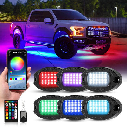 RGBW LED éclairages de soubassement Kit avec Bluetooth APP & Télécommande sans fil, Multicolor Neon éclairage sous caisse