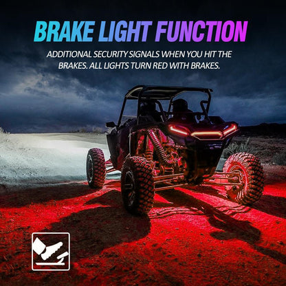 RGBW LED éclairages de soubassement Kit avec Bluetooth APP & Télécommande sans fil, Multicolor Neon éclairage sous caisse